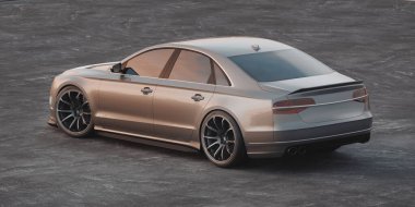 Markasız, jenerik konsept bir arabanın 3 boyutlu çizimi 