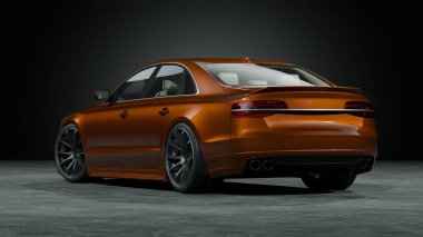 Markasız, jenerik konsept bir arabanın 3 boyutlu çizimi 