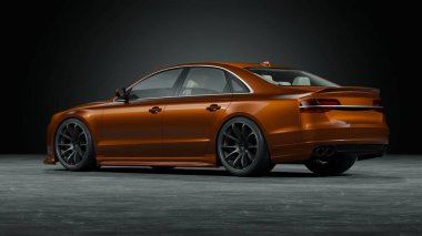 Markasız, jenerik konsept bir arabanın 3 boyutlu çizimi 