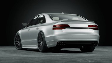 Markasız, jenerik konsept bir arabanın 3 boyutlu çizimi 