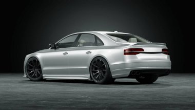 Markasız, jenerik konsept bir arabanın 3 boyutlu çizimi 