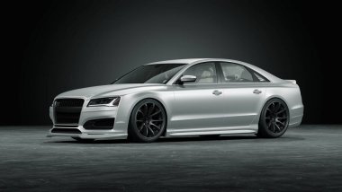 Markasız, jenerik konsept bir arabanın 3 boyutlu çizimi 