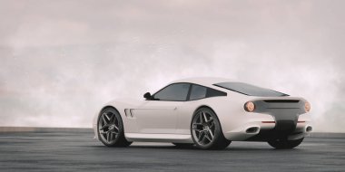 Markasız, jenerik konsept bir arabanın 3 boyutlu çizimi