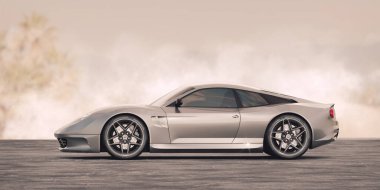 Markasız, jenerik konsept bir arabanın 3 boyutlu çizimi