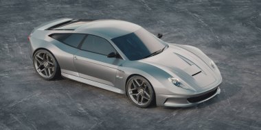 Markasız, jenerik konsept bir arabanın 3 boyutlu çizimi