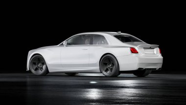 Markasız, jenerik konsept bir arabanın 3 boyutlu çizimi