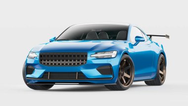 Markasız, jenerik konsept bir arabanın 3 boyutlu çizimi