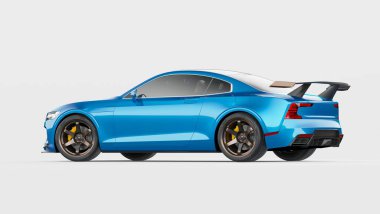 Markasız, jenerik konsept bir arabanın 3 boyutlu çizimi