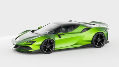 Markasız, jenerik konsept bir arabanın 3 boyutlu çizimi