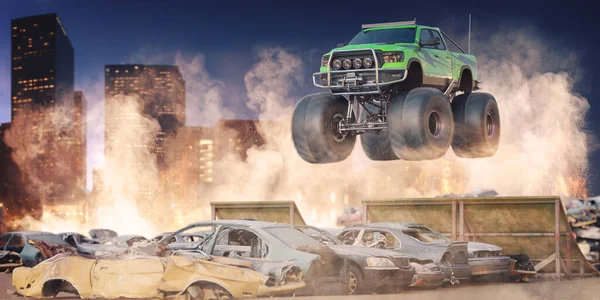 Rendering Monster Truck Generico Senza Marchio — Foto Stock