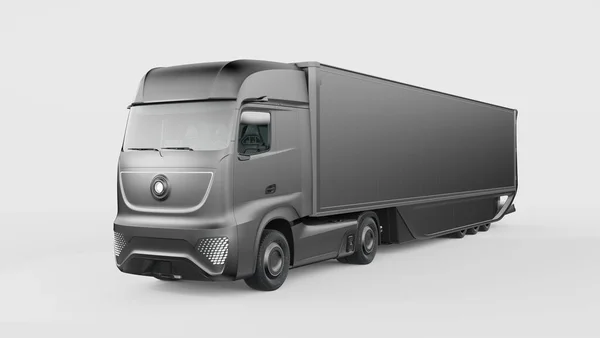 Rendering Concept Truck Generico Senza Marchio Camion Autonomo Elettrico — Foto Stock