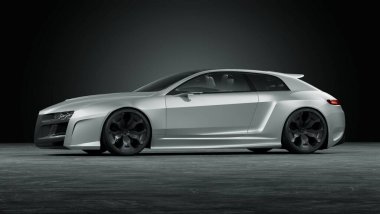 Markasız, jenerik konsept bir arabanın 3 boyutlu çizimi