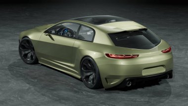 Markasız, jenerik konsept bir arabanın 3 boyutlu çizimi