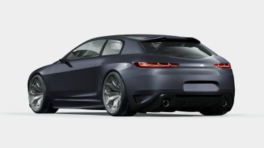 Markasız, jenerik konsept bir arabanın 3 boyutlu çizimi