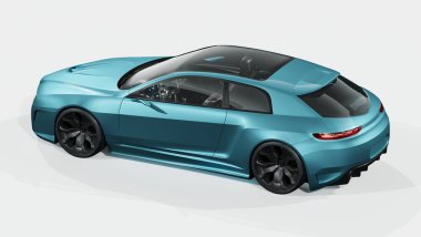 Markasız, jenerik konsept bir arabanın 3 boyutlu çizimi