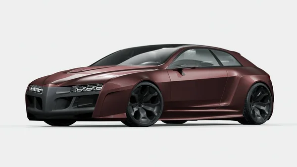 Rendering Una Concept Car Generica Senza Marchio — Foto Stock