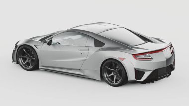 Markasız, jenerik konsept bir arabanın 3 boyutlu çizimi