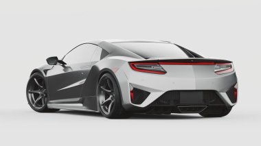 Markasız, jenerik konsept bir arabanın 3 boyutlu çizimi