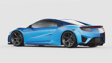 Markasız, jenerik konsept bir arabanın 3 boyutlu çizimi