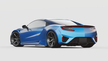 Markasız, jenerik konsept bir arabanın 3 boyutlu çizimi