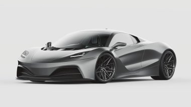 Markasız, jenerik konsept bir arabanın 3 boyutlu çizimi