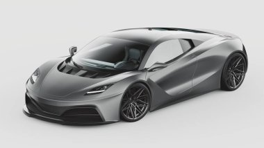 Markasız, jenerik konsept bir arabanın 3 boyutlu çizimi