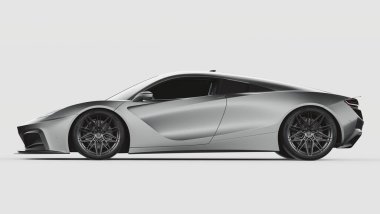 Markasız, jenerik konsept bir arabanın 3 boyutlu çizimi