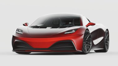 Markasız, jenerik konsept bir arabanın 3 boyutlu çizimi