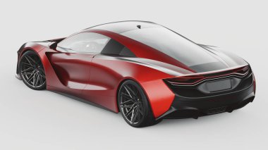 Markasız, jenerik konsept bir arabanın 3 boyutlu çizimi