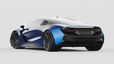 Markasız, jenerik konsept bir arabanın 3 boyutlu çizimi