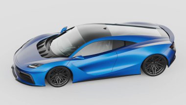 Markasız, jenerik konsept bir arabanın 3 boyutlu çizimi