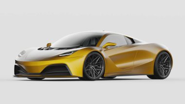 Markasız, jenerik konsept bir arabanın 3 boyutlu çizimi