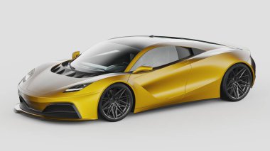 Markasız, jenerik konsept bir arabanın 3 boyutlu çizimi