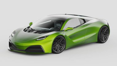 Markasız, jenerik konsept bir arabanın 3 boyutlu çizimi