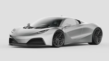 Markasız, jenerik konsept bir arabanın 3 boyutlu çizimi