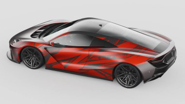 Markasız, jenerik konsept bir arabanın 3 boyutlu çizimi