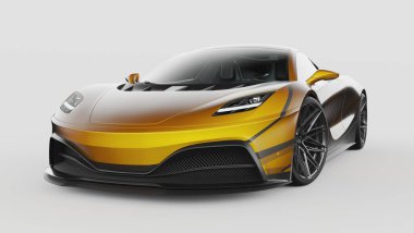 Markasız, jenerik konsept bir arabanın 3 boyutlu çizimi