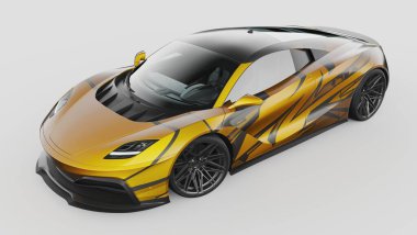 Markasız, jenerik konsept bir arabanın 3 boyutlu çizimi