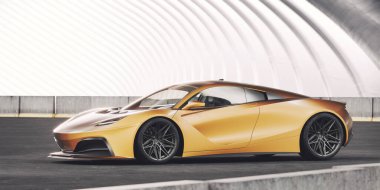 Markasız, jenerik konsept bir arabanın 3 boyutlu çizimi