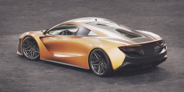 Markasız, jenerik konsept bir arabanın 3 boyutlu çizimi