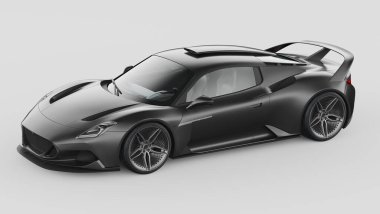 Markasız, jenerik konsept bir arabanın 3 boyutlu çizimi