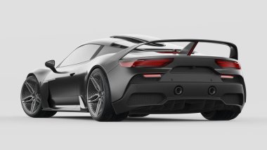 Markasız, jenerik konsept bir arabanın 3 boyutlu çizimi