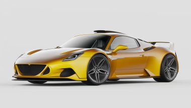 Markasız, jenerik konsept bir arabanın 3 boyutlu çizimi