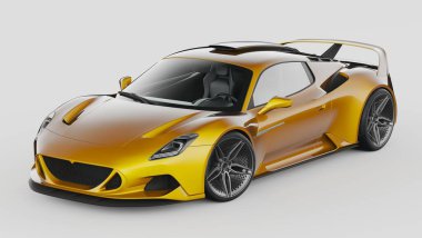 Markasız, jenerik konsept bir arabanın 3 boyutlu çizimi