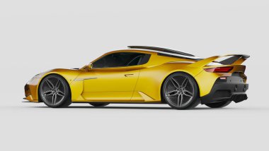 Markasız, jenerik konsept bir arabanın 3 boyutlu çizimi