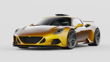 Markasız, jenerik konsept bir arabanın 3 boyutlu çizimi