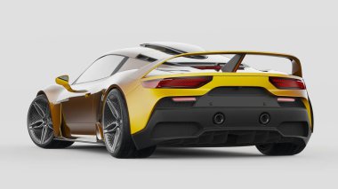 Markasız, jenerik konsept bir arabanın 3 boyutlu çizimi