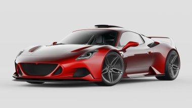 Markasız, jenerik konsept bir arabanın 3 boyutlu çizimi