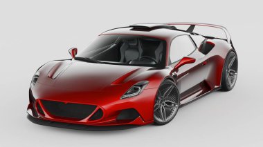 Markasız, jenerik konsept bir arabanın 3 boyutlu çizimi