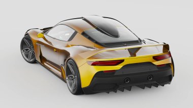 Markasız, jenerik konsept bir arabanın 3 boyutlu çizimi